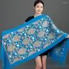 Scarves Cashmere Blend Pashmina Embroider Flower Shawl Wraps Mujer Bufanda Scarf Echarpes Poncho Cape Autumn Winter Thick Warm