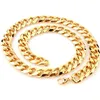 Correntes 10-19mm de largura de aço inoxidável ouro cor cubana corrente homens mulheres colar ou pulseira 7-40 "link jóias