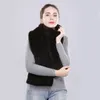 Scarves Top Quality Real Scarf Shawl Winter Women Thick Warm Natural Lady Hand Knitted Muffler