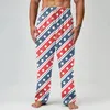 Men's Pants Independence Day Fashionable Printed Pattern Pajama Costume Home Wear Comfortable Mid Waist Casual Sports