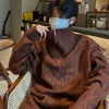 Sweats à capuche pour hommes coréen Vintage demi-zip pull décontracté col roulé haut de gamme paresseux surdimensionné automne et hiver veste hommes vêtements haut