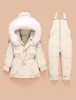 衣類セットダウンコートジャケットキッズ幼児ジャンプスーツの女の子の男の子の服冬の服のスノースーツオーバーオール2 PCS衣類セットLJ24734586