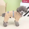 Dog Apparel Coat With Fur Collar Puppy Overall D-Ring Winter Clothes For Small Dogs Chihuahua Jacket Poodle Costume Pet