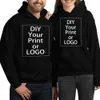 Kendi tasarım markanız /resim kişiselleştirilmiş özel hoodies metin diy hoodie kadın erkekler sweatshirt gündelik kapüşonlu kıyafetler moda 240102