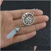 Pendentif Colliers Pierre naturelle Point de guérison pendentif colliers ange coeur soleil charme cristal Quartz Hexagonal pour les femmes mode bijou Dhia8