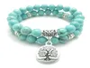 SN0643 Tree of Life Jewelry Yoga Mala Bracelet Turquoise Healing Protection Elastic Beaded Stacking Bracelet Spiritual Jewelry ps06275878