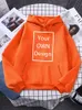 Your OWN Design Brand /Picture Custom Men Women DIY Hoodies Casual Oversize Sweatshirt 13 Colors Shoulder Drop Style Clothes 240102