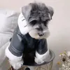 Abbigliamento per cani Abbigliamento Giacca per animali domestici Moto in pelle Piccolo addensato Moda calda Autunno Inverno Ragazzo nero Mascotte Abbigliamento per cuccioli