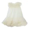 Kız Elbiseler 2024 Kız Elbisesi Yaz kare YAZ YALA KADIN BAZI Bebek Doğum Günü Partisi Şeker Renk Peri Pençeli Prenses 2-10T