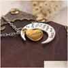 Pendant Necklaces I Love You To The Moon And Back Necklace Daughter Uncle Dad Mom Grandpa Grandma Sister Son Brother Heart Charm Penda Dhryu