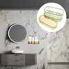 Kitchen Storage 3 Pcs Bathroom Shelf Wall Stand Mounted Rack Bracket Adhesive Wall-mounted Hanging The Pet No Punch Toothbrush Holder