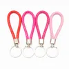 Sleutelhangers 1 stks PU Leer Gevlochten Touw Sleutelhanger Tas Hanger Diy Sieraden Accessoires Auto Mannen En Vrouwen