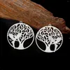 Charms 10st 30 32mm Tree of Life With Fairy Maiden Hollow Filigree Round Pendants For DIY Accessories B5544