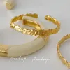 Bracelet Lava Rides Texture Bracelets À Manchette Ouverte Pour Les Femmes Minimaliste Simple Élégant Bijoux De Haute Qualité Plaqué Or