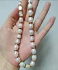 Choker Arriver Pearl Jewelry 7-8mm Rice White Freshwater Cultured Necklace For Wome Gift Brown Rhinestone 33cm