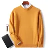 Men's Sweaters Autumn Winter Cashmere Blended Sweater O-neck Pullovers Loose Oversized Knitted Shirt Korean Homme Hiver Top 17Colors