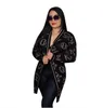 Högkvalitativ höst Vinter Brand New Women's Luxury Loose Cardigans Long Black Sweaters Sticked Designer Jumper Printed C Tweater For Woman