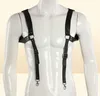 Herrlädervästremmar hängslar PU -bälten Justerbar vintage bröst Harness Suspender Brace Buckle L9L76281463