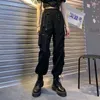 Women's Pants Cargo Women 2024 Fashion Punk Jogger Trousers Harajuku Streetwear Spring Ankle-Length Men Black Harem Oversized