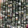 Pendants 5 8MM Faceted Moss Green India Agate Necklace Natural Gemstone Flat Round Bead Water Pattern Jewelry