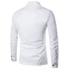 Men's Casual Shirts Spring Autumn Double Placket Buttons Lapel Collar Long Sleeve Business Dress Shirt Blouse Man Tops
