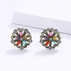 Stud Earrings CIZEVA Laides Antique Style Flower Earring Colorful Cubic Zirconia Wedding Jewelry S Handmade For Female