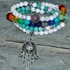 SN0288 Protection 108 Mala perles Bracelet Yoga collier Japa Hamsa pierre naturelle bijoux Chakra Wrap bijoux Whole1714