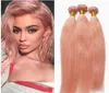 Mèches de cheveux humains en or Rose, lot de 3 pièces, tissage de cheveux vierges malaisiens, soyeux et lisses, pour 6485103