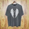 Printed Wings T-shirt Cotton Short Sleeve Hip Hop Vintage Funny Graphic Tee Short Sleeve Mens Crew Neck Tee Top Cotton Casual T Shirt S-2XL