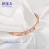 High quality Edition Bracelet Light Luxury Car tires's New same rose gold titanium steel bracelet oval simple diamond inlaid With Original Box