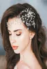 Pearl Headband Forehead Hair Chain Jewelry Wedding Bridal Flower Tiara Crown Hair Accessories Party Prom Headdress Silver Head Pie5852764