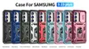 Custodia magnetica per telefono armatura 3 in 1 per Samsung Galaxy S24 S23 S22 Plus Ultra FE A23 A34 A25 A52 A51 A53 A33 5G A03S A14 A25 Custodia protettiva per cavalletto per fotocamera Google Pixel 8 Pro Slide