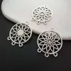 Charms 6pcs/lot 27X32mm Alloy Perforated Pendant Antique Silver Plated For Handmade Hanging Crafts