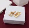 Stud 18K Gold Plated Luxury Designer Earrings Studs Women Fashion Simple Rhinestone Pendant Ear Charm Jewelry Lucky Gold Color 925 Silver Needle Earring 2024