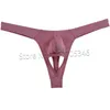 Men Spandex Balls Hole Thong Underwear Stretchy G-string Tanga Bikini T-back Sexy Mini Pants