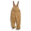 Maden Kaki Overalls Heren Baggy Werkkleding Vintage Amekaji Jumpsuit Zakken Cargo Werkende Broek Kwaliteit Rechte Oversize Broek 240102