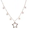 Chaînes 925 Sterling Silver Sparking CZ Star Charm Link Chaîne Collier Court Collier Délicat Dainty Bijoux Pour Femmes De Mariage