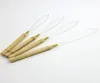 Micro Bead Loop Pulling Needles Wood Pulling Needles Loop Threaders For Human Hair Extensions Hair Tools4340047