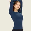 Aktiva skjortor Antibom Tight Yoga Top Women Seamless Naken Känns Elastisk körning Fitness T-shirt med långa ärmar