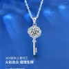 Chains XMA003 Lefei Fashion Luxury Classic Moissanite Fine Design 1ct Sunflower Key Necklaces Charm Women 925 Silver Party Jewelry Gift