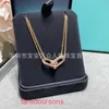 Family T Double Ring TifannisSM Necklace Fashion Light Luxury High Edition 925 Silver Horseshoe Plated With 18k Gold Buckle Pendant