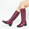 Women's Waterproof Rainboots Ladies Knee-high Rubber Rain Boots Fashion PVC Rainboot Female Boot Outdoor Water Shoes 240102