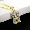 Jewelry 925 silver inlaid with zircon 14K hollow Jesus pendant hip-hop men's pendant hot selling