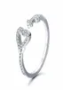 Unik ny Shinning 925 Sterling Silver Hearts Lock CZ Open Promise Finger Ring Jewelry13075158056254