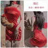 Casual Kleider Rot Weihnachten Tnak Mini Kleid Sexy Backless Plüsch Einfache Schlanke Uniform Elegante 2024 Mode Koreanische ZBK4