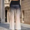 Pantaloni da donna Pantaloni lunghi Moda sfumata Casual a vita alta Gamba dritta svasata con coulisse Abbigliamento femminile