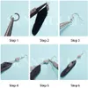 Polish 8 paar Bohemen zwart witte lange veren Dangle Hook Earring Making Kit met instructie Sieraden bevindingen maken ambachten