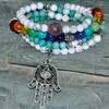 SN0288 Protection 108 Mala perles Bracelet Yoga collier Japa Hamsa pierre naturelle bijoux Chakra Wrap bijoux Whole1714