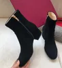 Designer Dames Schapenvacht lederen klinknagel enkellaarsjes Chelsea Booties hak Lichtgewicht Lug Sole Winter Enkellaars Party Wedding Lady Walking35-43