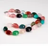 Necklaces Druzy Natural Crystal Semiprecious Stone Necklace Female Models Colorful Wild Necklace Jewelry Melon Shape Beads String